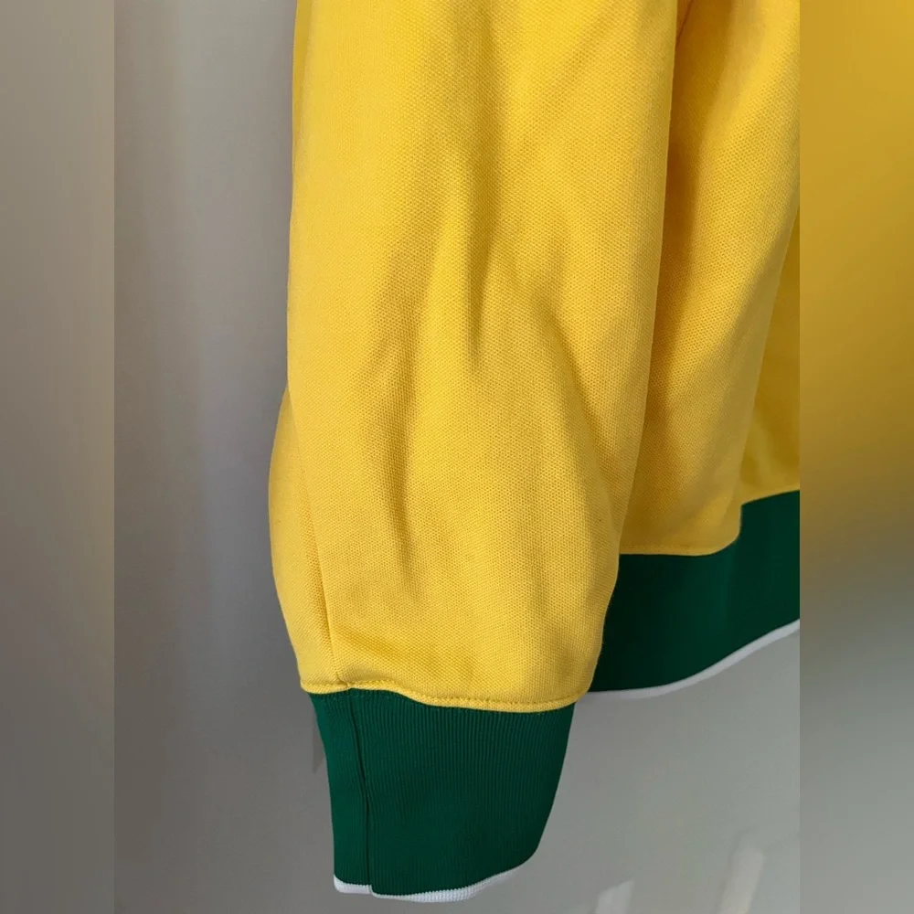 Men’s Nike Brazil Football Jacket Yellow Soccer Track Top Zip National Team Sz L